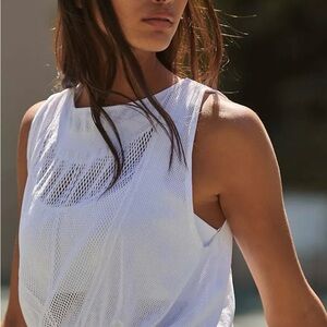 FP Movement by Free People /// Running Through My Mind White Mesh Tank Top